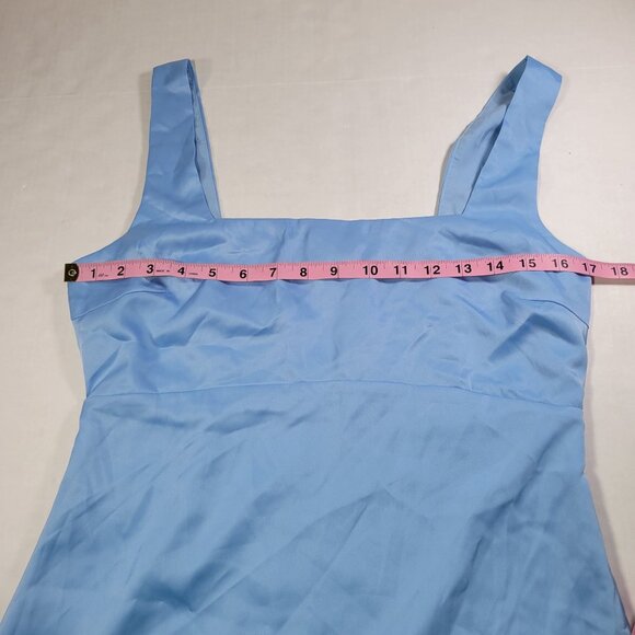 Lulus  Truly the Cutest Light Blue Satin Square Neck Mini Dress Size M - Picture 5 of 6